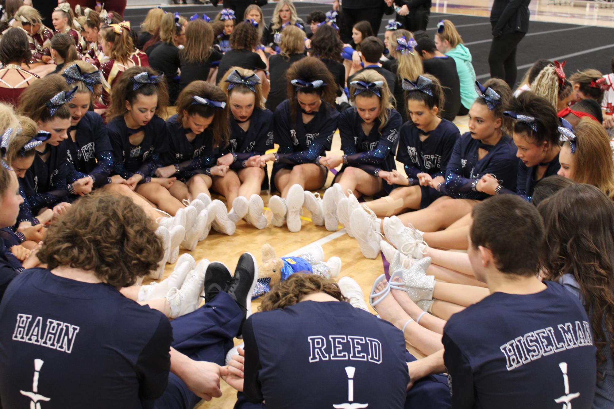 The Prospect Varsity Coed Cheer team at Sectionals