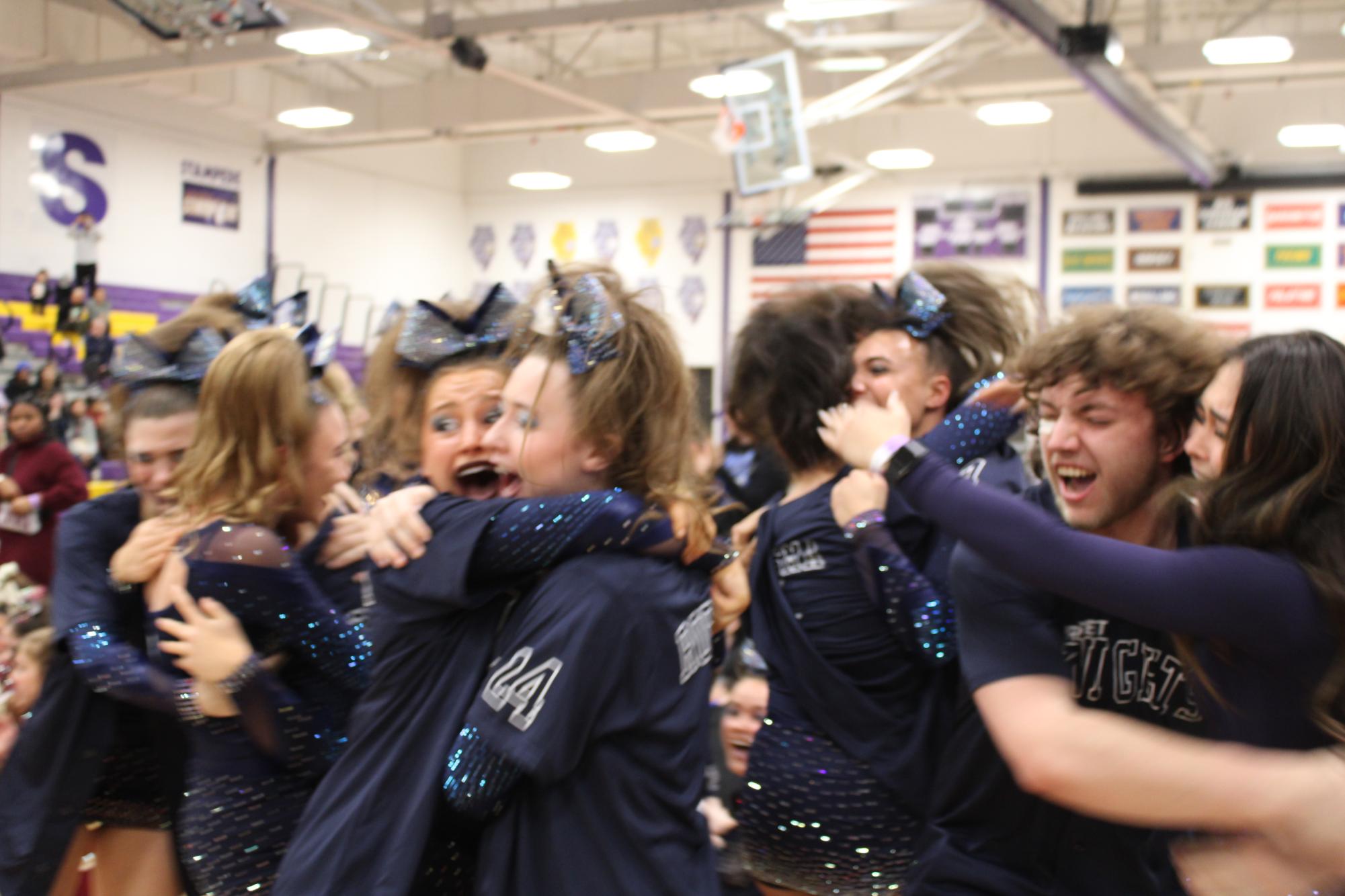 The Prospect Varsity Coed Cheer team at Sectionals