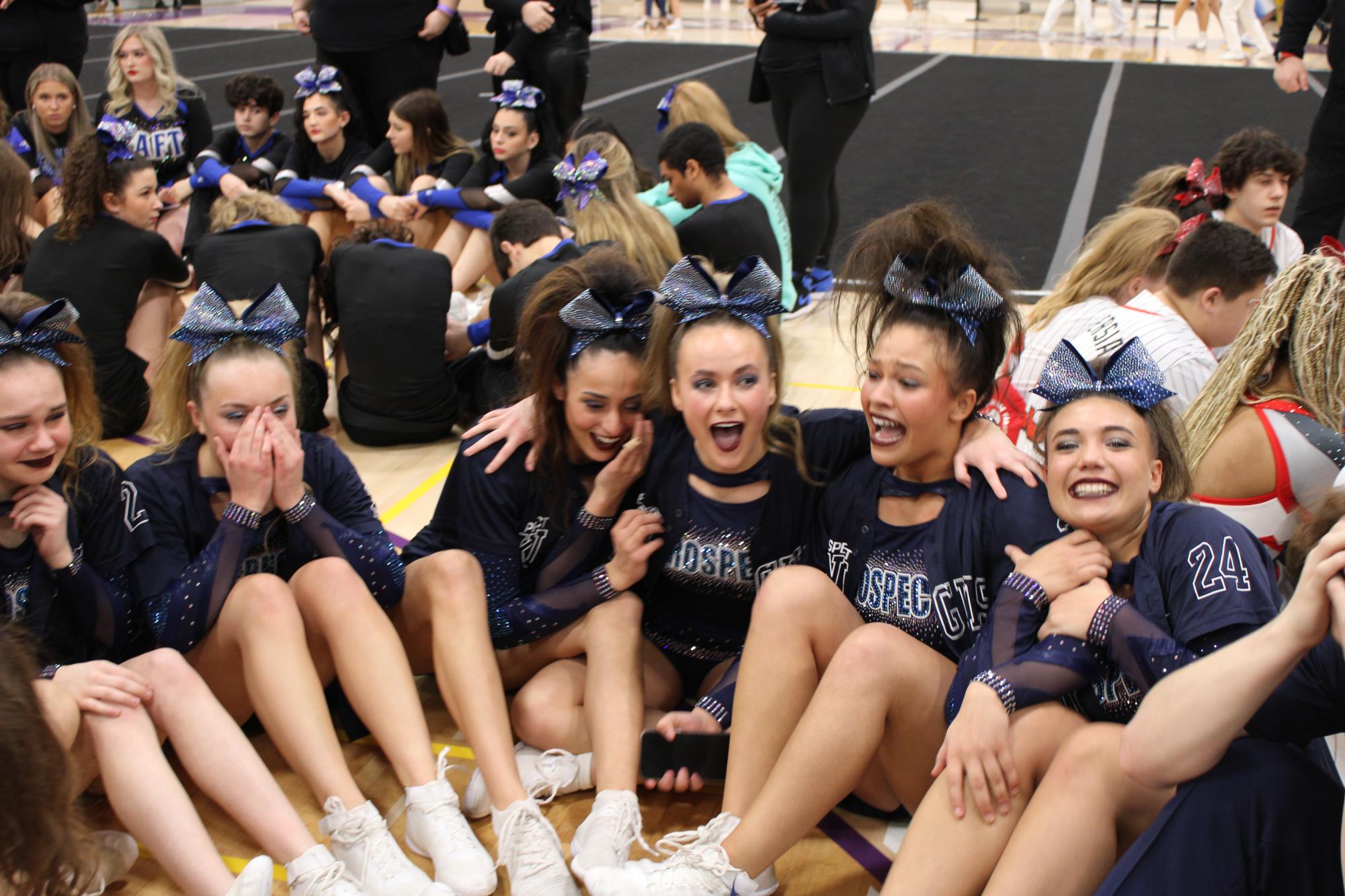 The Prospect Varsity Coed Cheer team at Sectionals