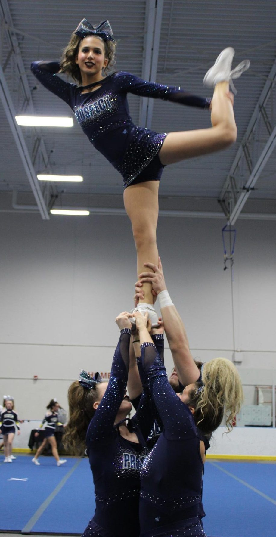 The Prospect Varsity Coed Cheer team at IHSA state!