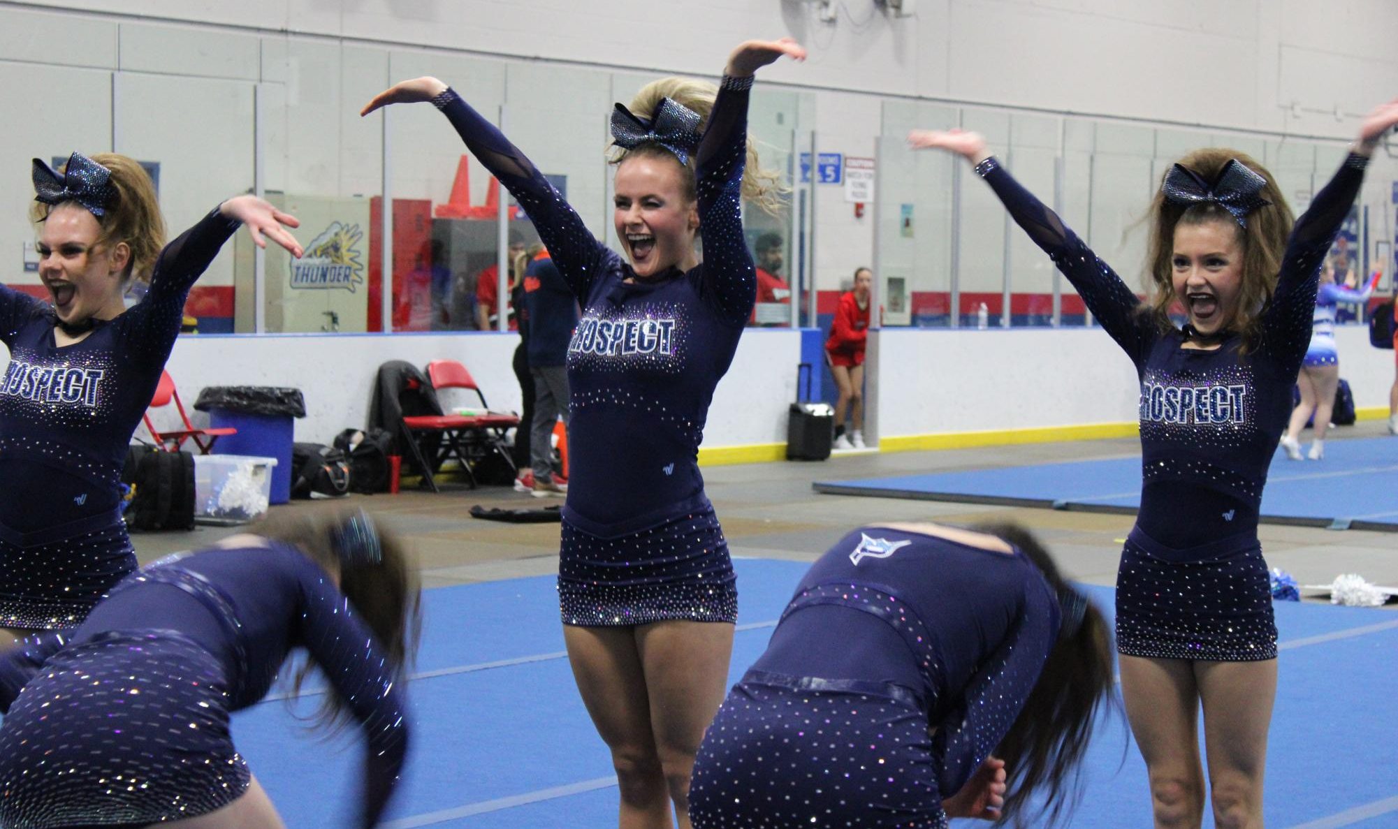 The Prospect Varsity Coed Cheer team at IHSA state!
