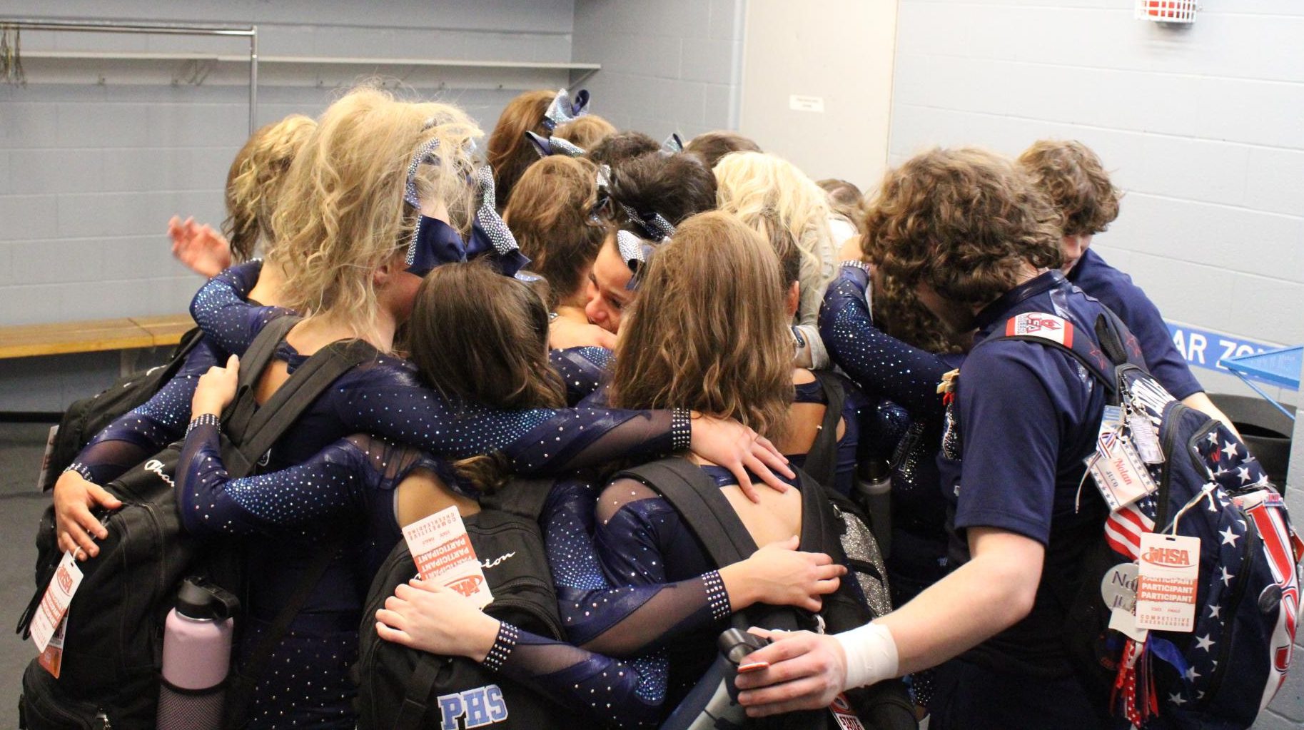 The Prospect Varsity Coed Cheer team at IHSA state!