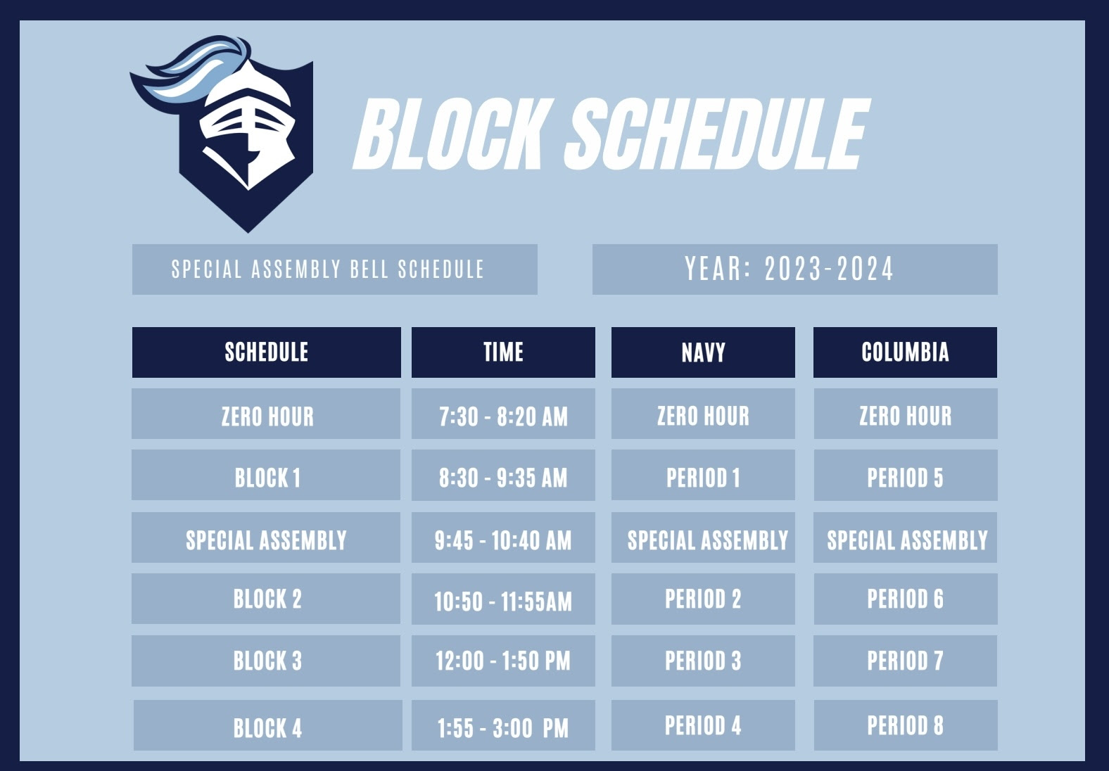 Spotlight Assembly Schedule