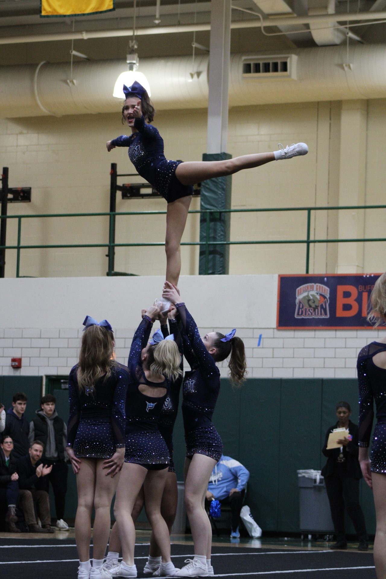 The Prospect Varsity cheer team at MSL Conference