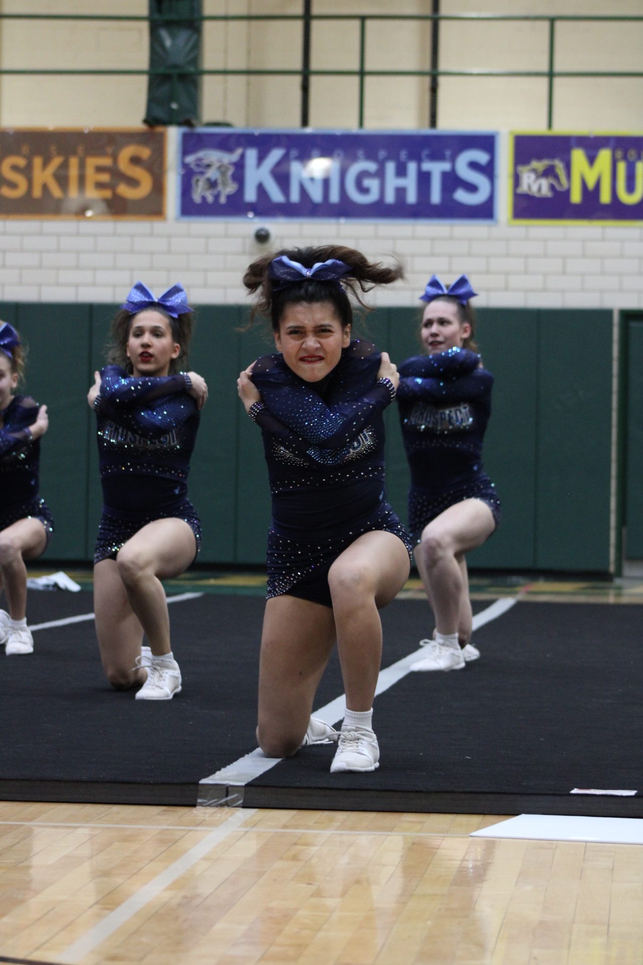 The Prospect Varsity cheer team at MSL Conference