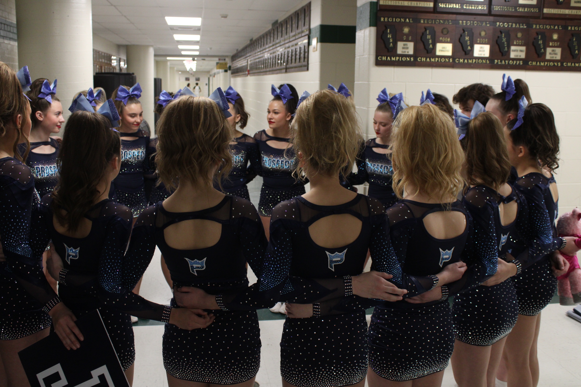 The Prospect Varsity cheer team at MSL Conference