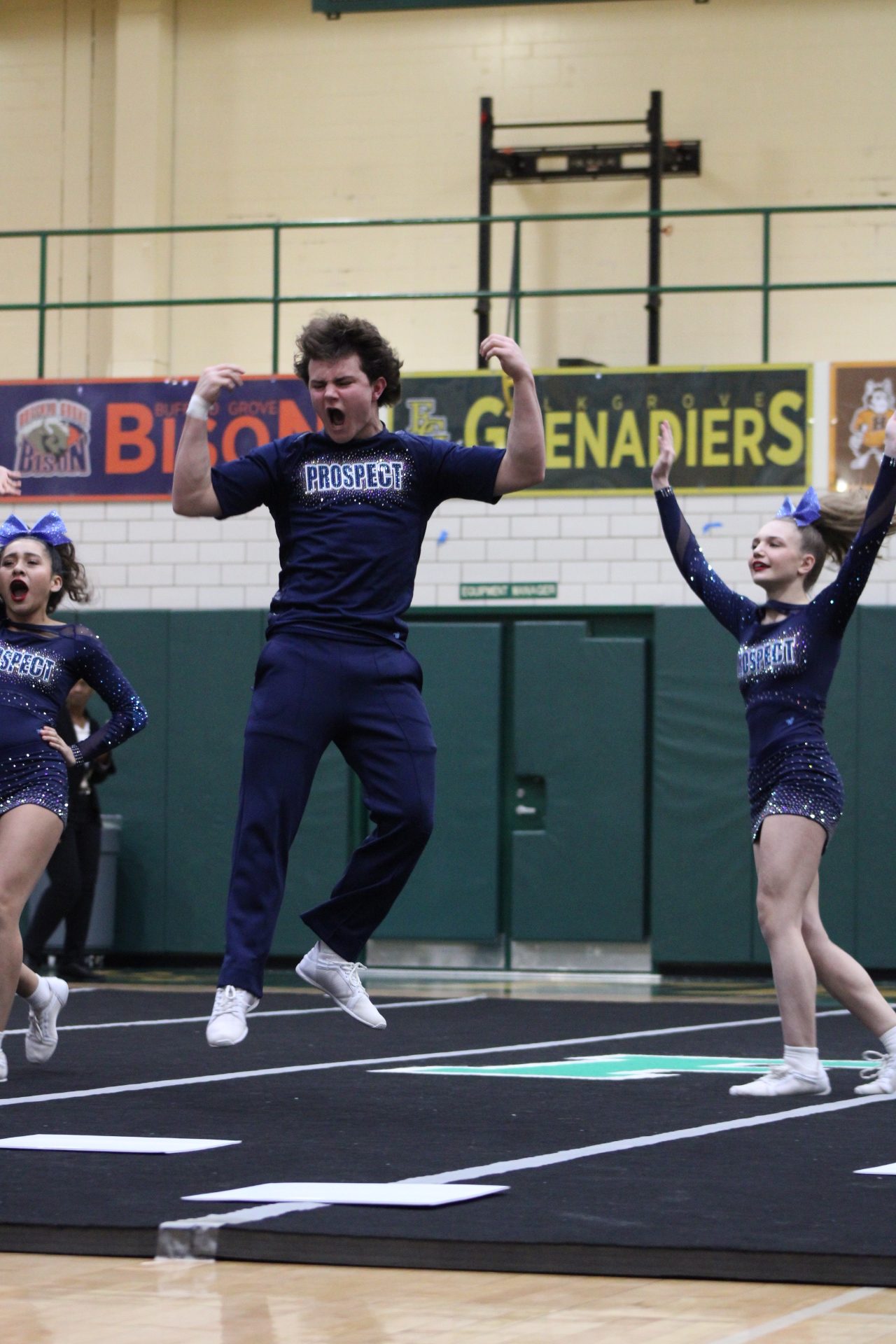 The Prospect Varsity cheer team at MSL Conference