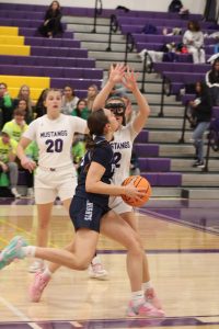 Sophomore Zoe Black gets ready to shoot the ball.