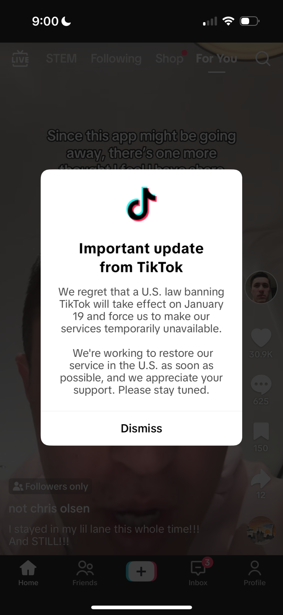 Halting TikTok’s ban back 75 days