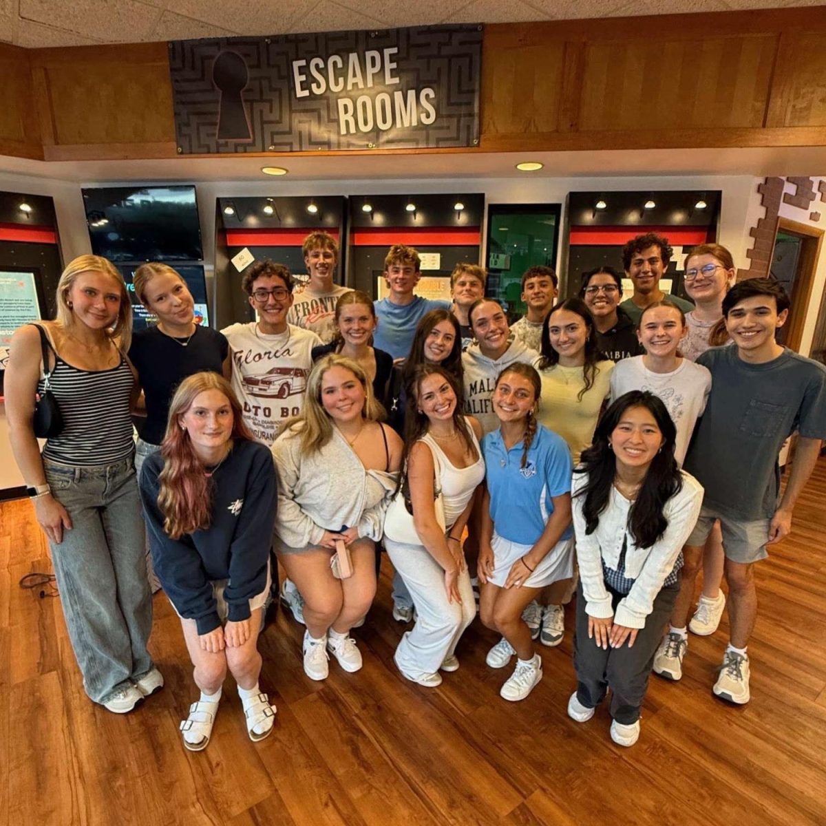 Lucia Peshak (front, second from right) poses with the ASB leadership team after their summer retreat. (photo courtesy of Peshak)